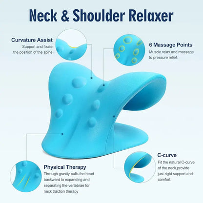 HZA™Neck Stretcher,Neck Hump Corrector,Neck and Shoulder Relaxer Cervical Traction Device Pillow for Muscle Relax and TMJ Pain Relief